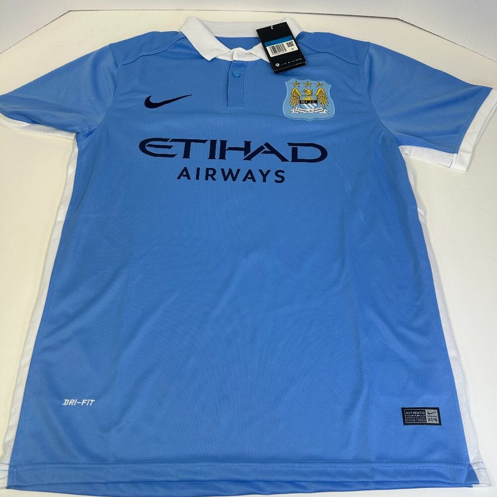 Nike Manchester City 2015/2016 home football jersey featuring Raheem Sterling